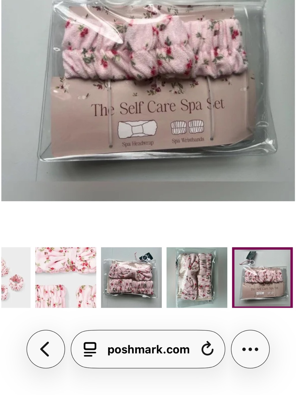 Floral Pink Spa Headwrap & Wristbands - The Self Care Spa Set (2 Pk)